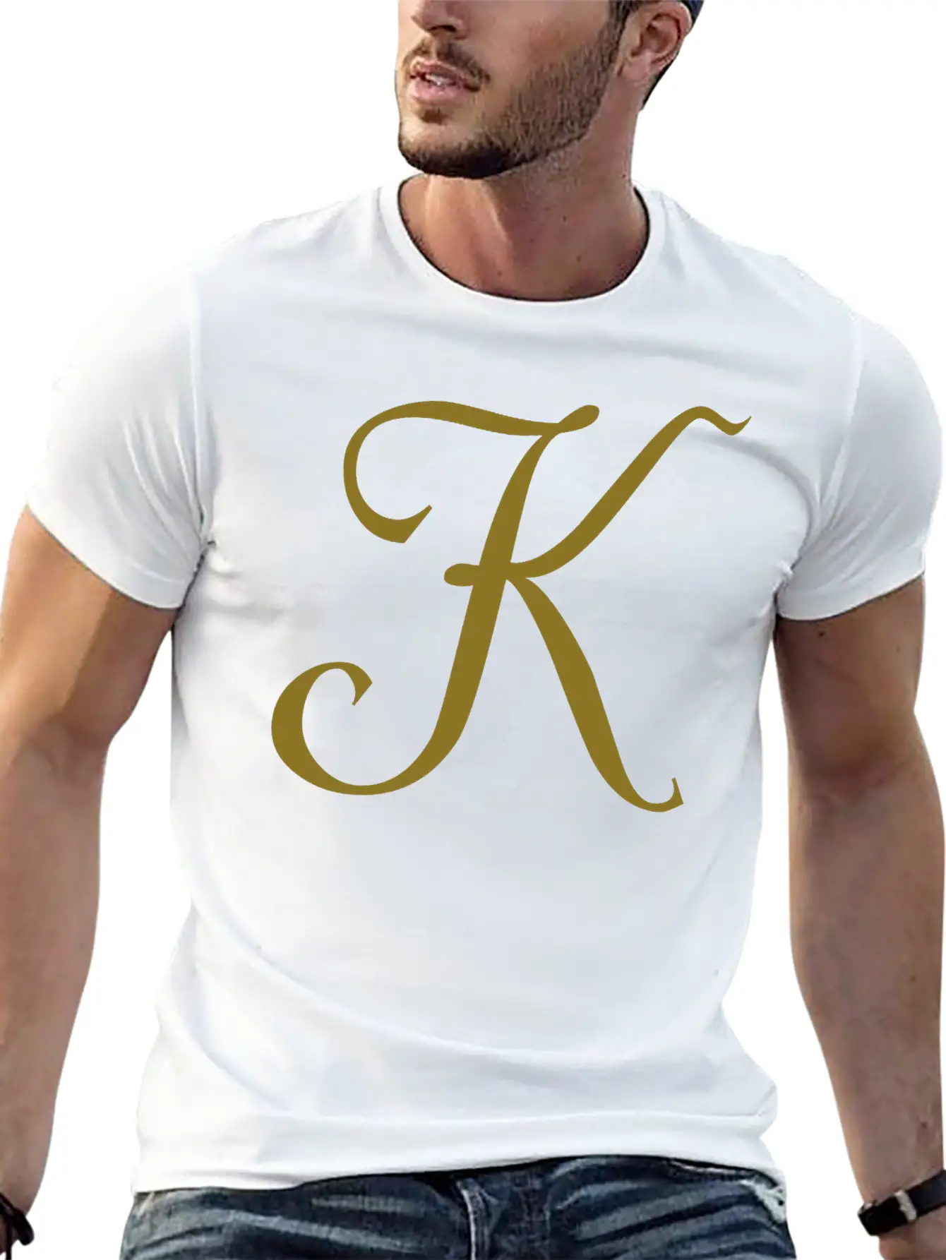 K - Letter Breathable Graphic T-Shirt – Perfect For Casual Days