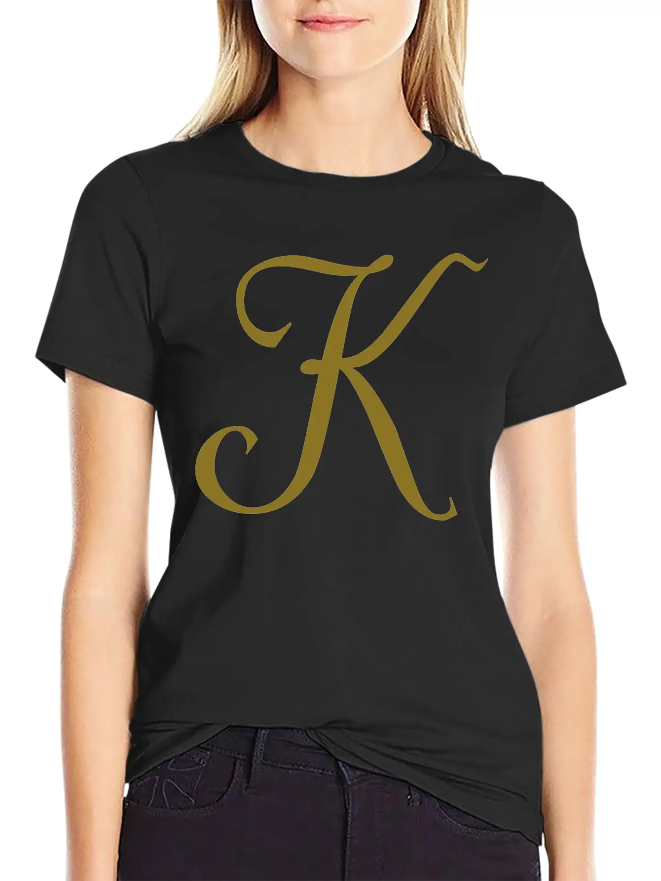K - Letter Breathable Graphic T-Shirt – Perfect For Casual Days