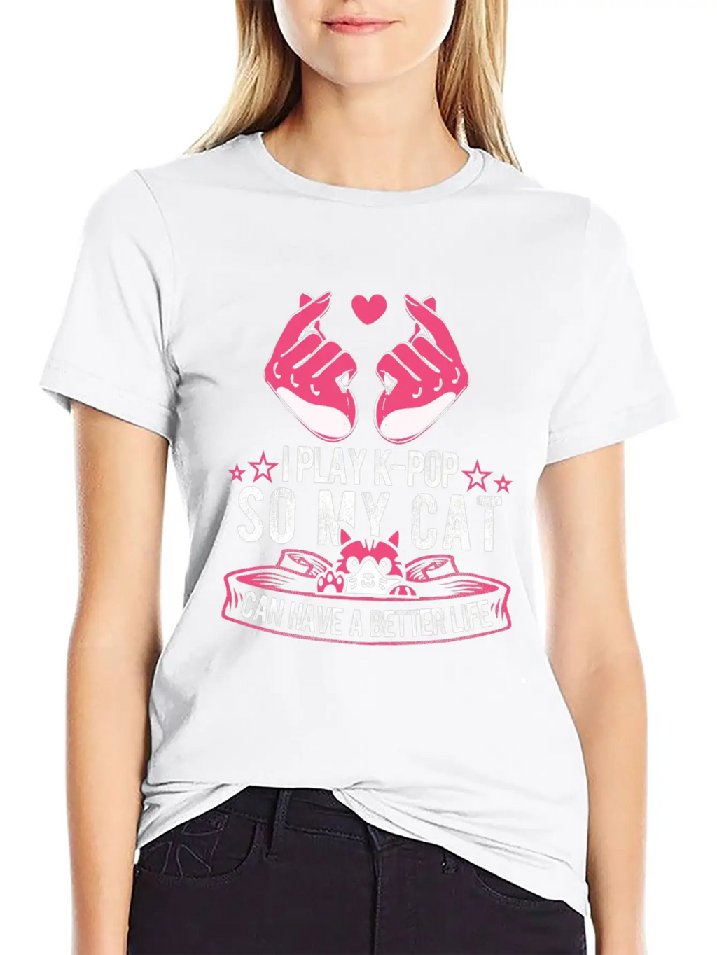 K Pop Cat Classic Cotton Tee – Unisex Comfort For Any Season