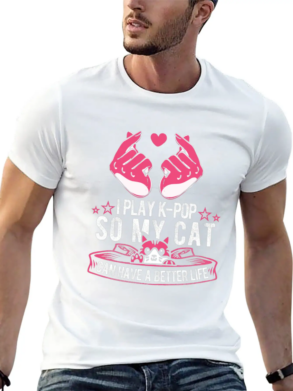 K Pop Cat Classic Cotton Tee – Unisex Comfort For Any Season