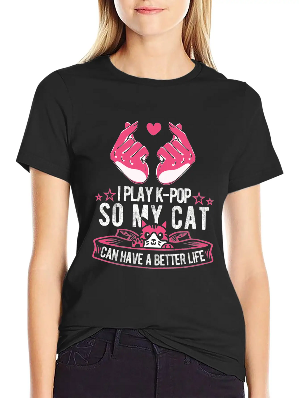 K Pop Cat Classic Cotton Tee – Unisex Comfort For Any Season