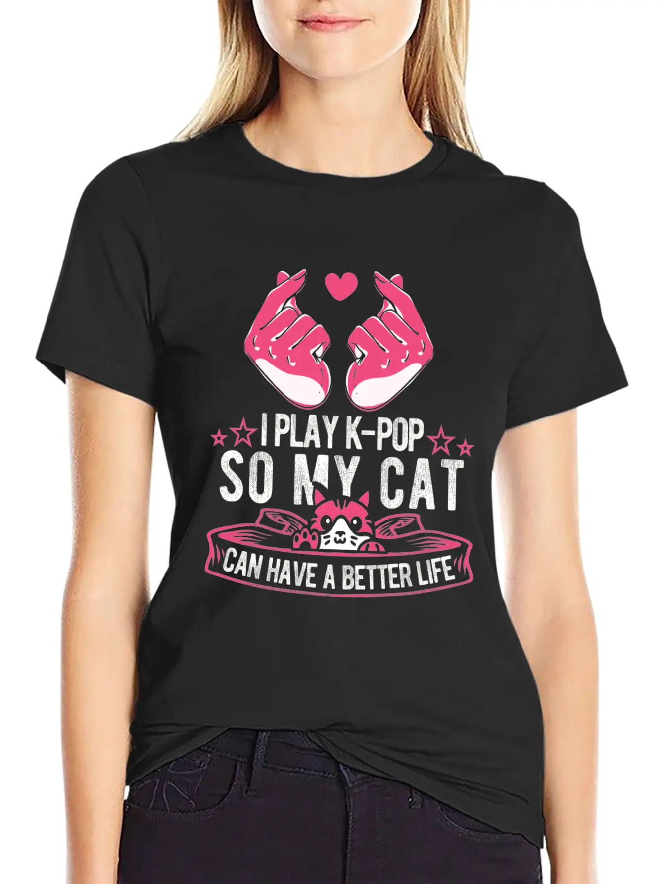 K Pop Cat Classic Cotton Tee – Unisex Comfort For Any Season