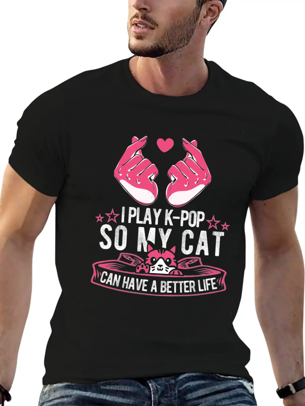 K Pop Cat Classic Cotton Tee – Unisex Comfort For Any Season