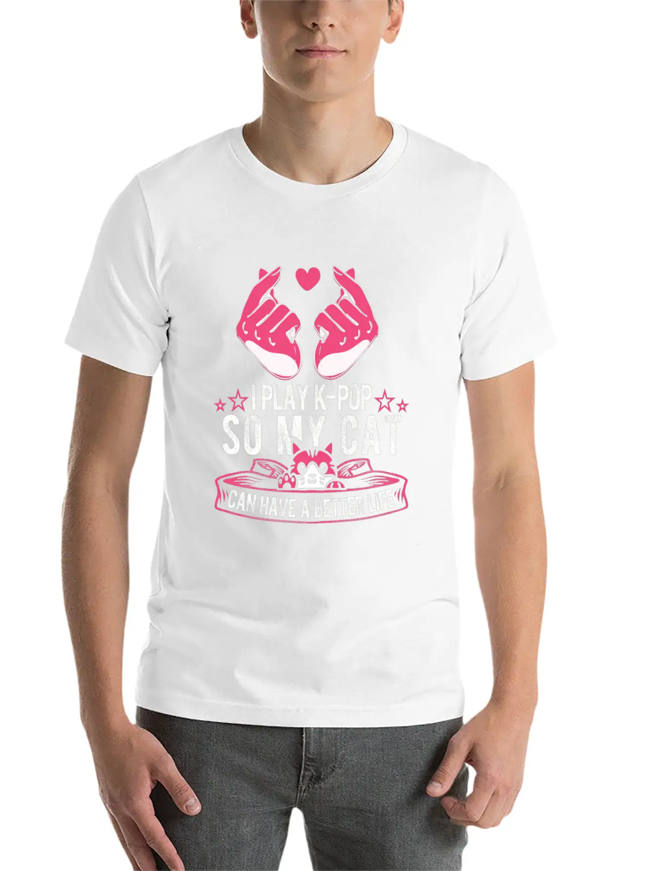 K Pop Cat Classic Cotton Tee – Unisex Comfort For Any Season