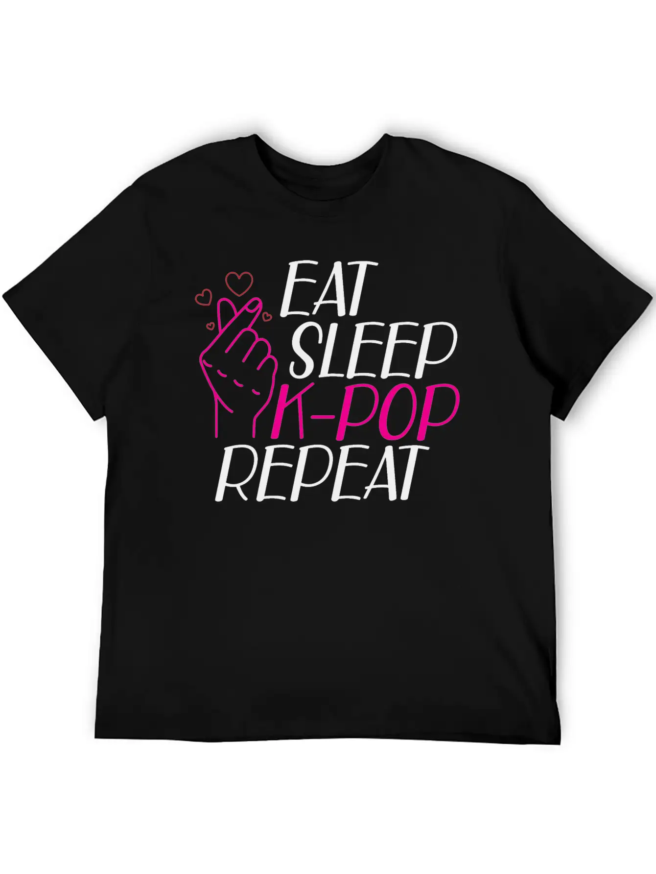 K-Pop - Eat Sleep K-pop Repeat B Classic Cotton Tee – Unisex Comfort For Any Season