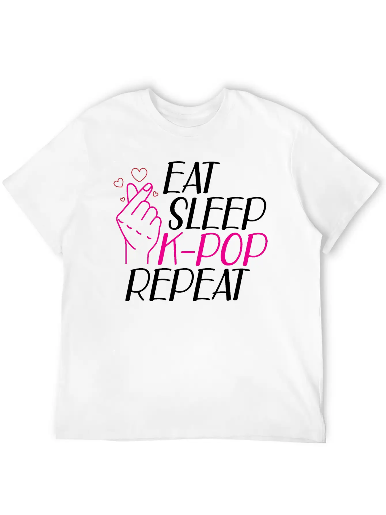 K-Pop - Eat Sleep K-pop Repeat B Classic Cotton Tee – Unisex Comfort For Any Season
