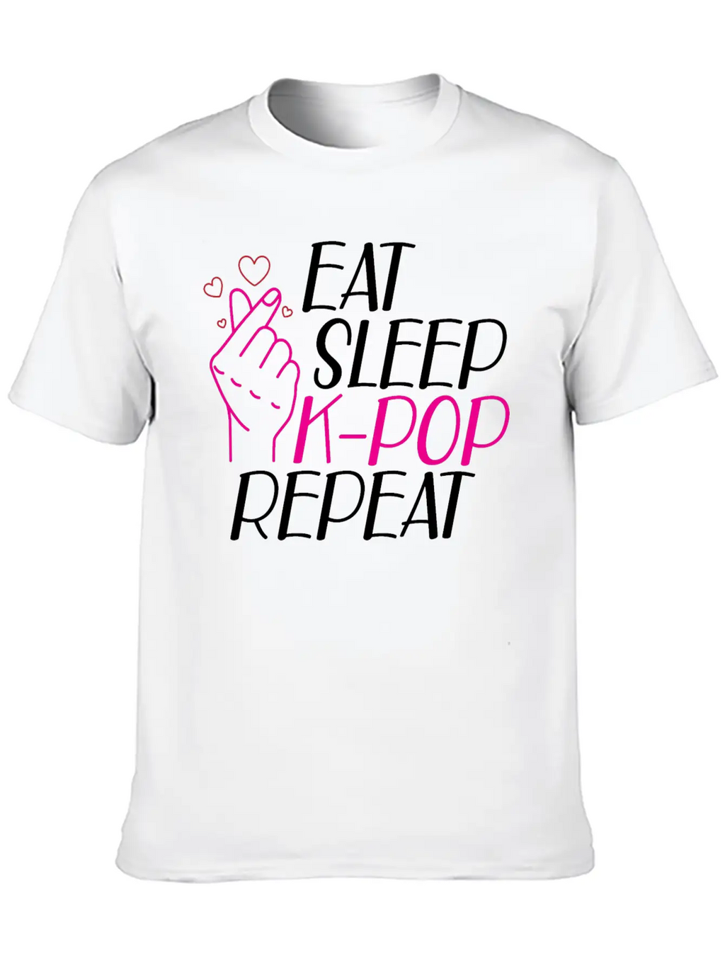 K-Pop - Eat Sleep K-pop Repeat B Classic Cotton Tee – Unisex Comfort For Any Season