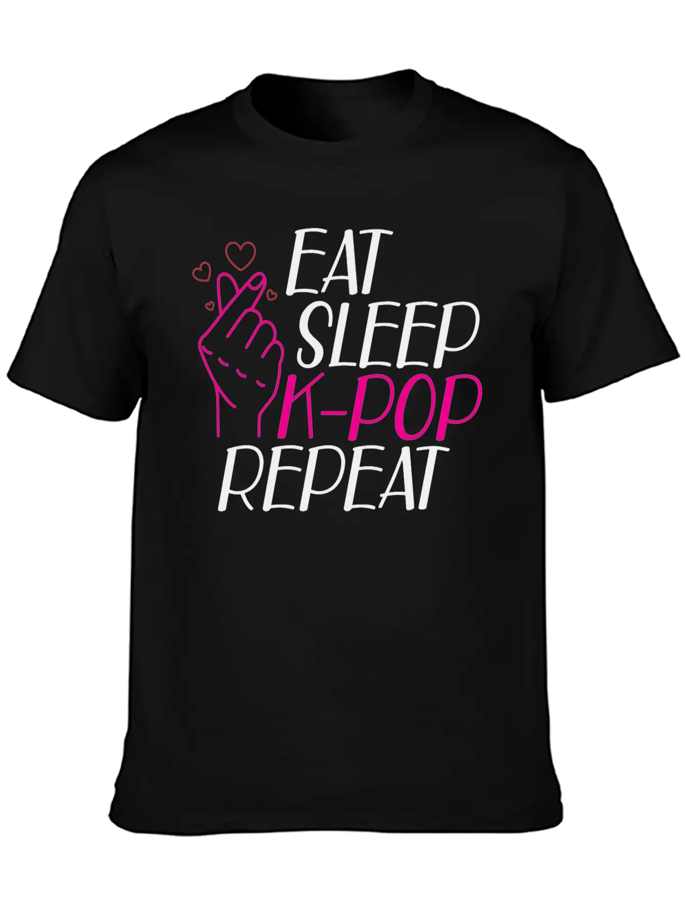 K-Pop - Eat Sleep K-pop Repeat B Classic Cotton Tee – Unisex Comfort For Any Season
