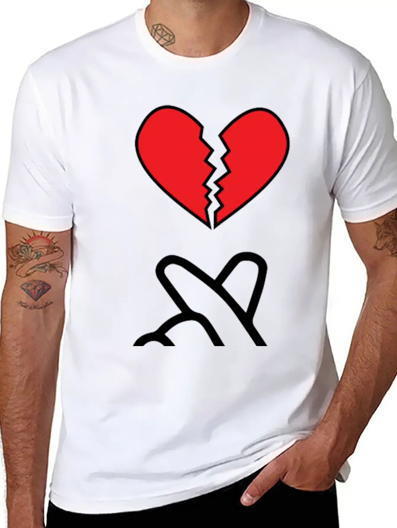 K Pop Finger Broken Love Breathable Soft Cotton T-Shirt – Timeless Casual Look