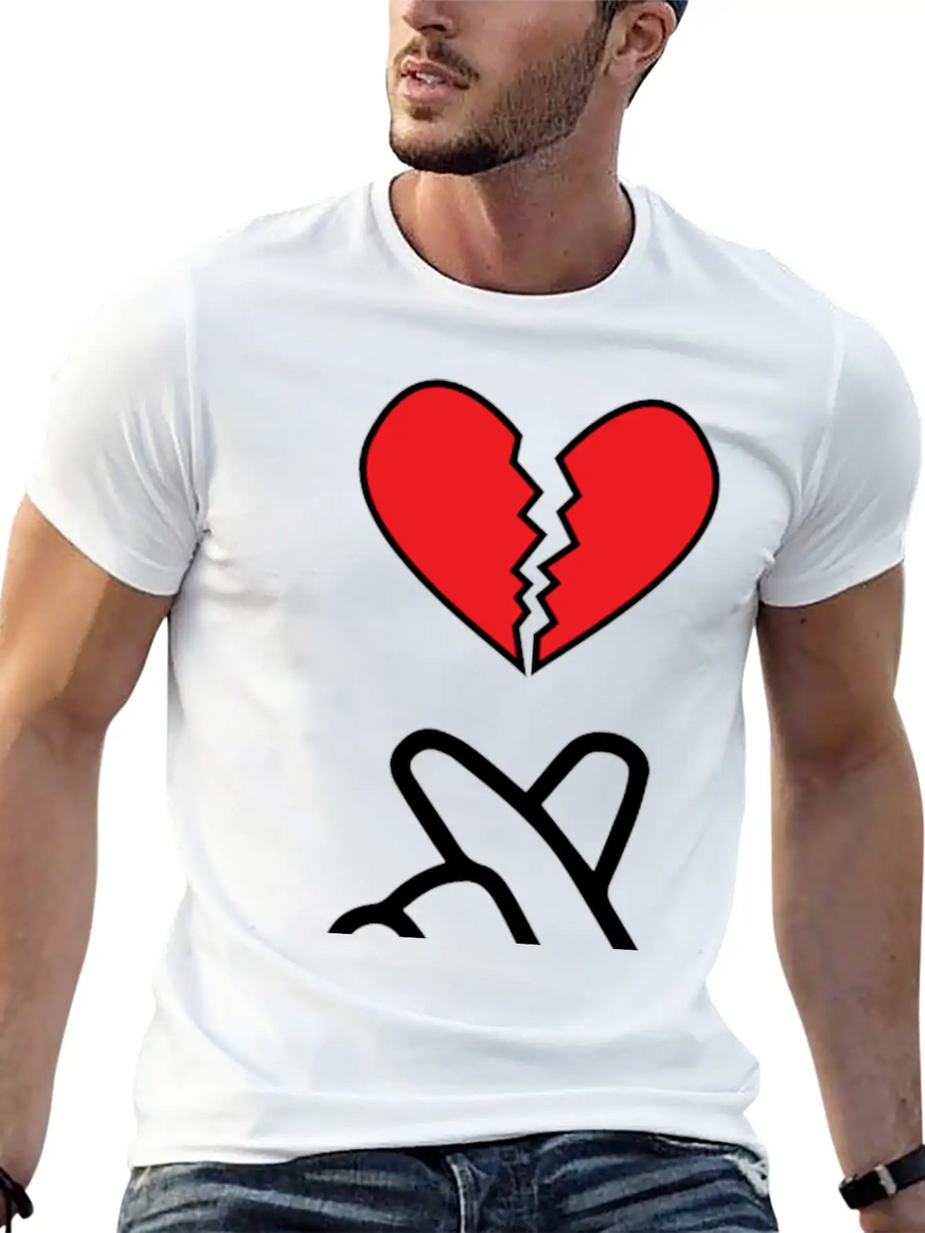 K Pop Finger Broken Love Breathable Soft Cotton T-Shirt – Timeless Casual Look