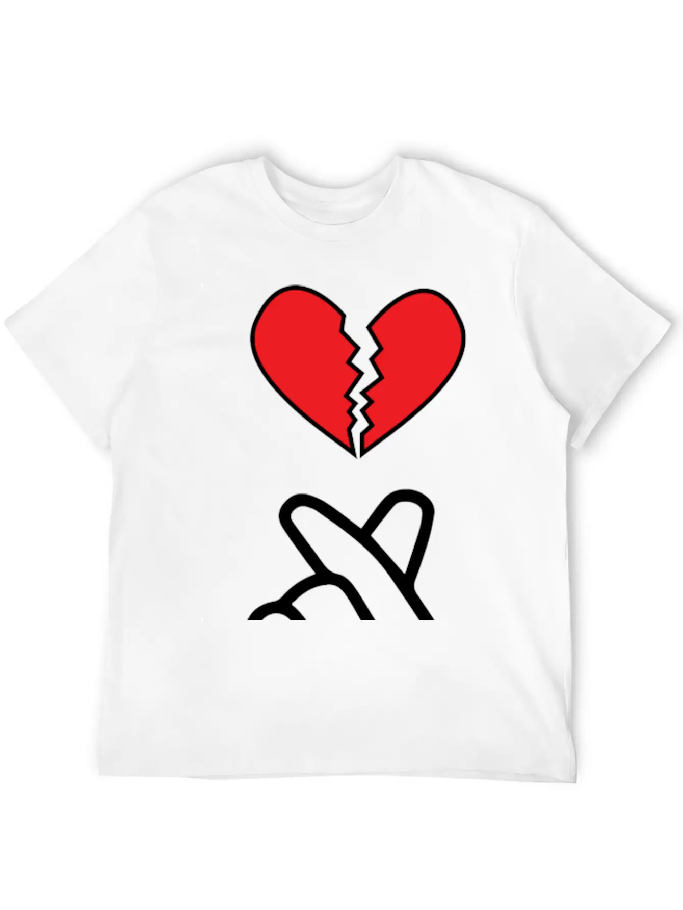 K Pop Finger Broken Love Breathable Soft Cotton T-Shirt – Timeless Casual Look