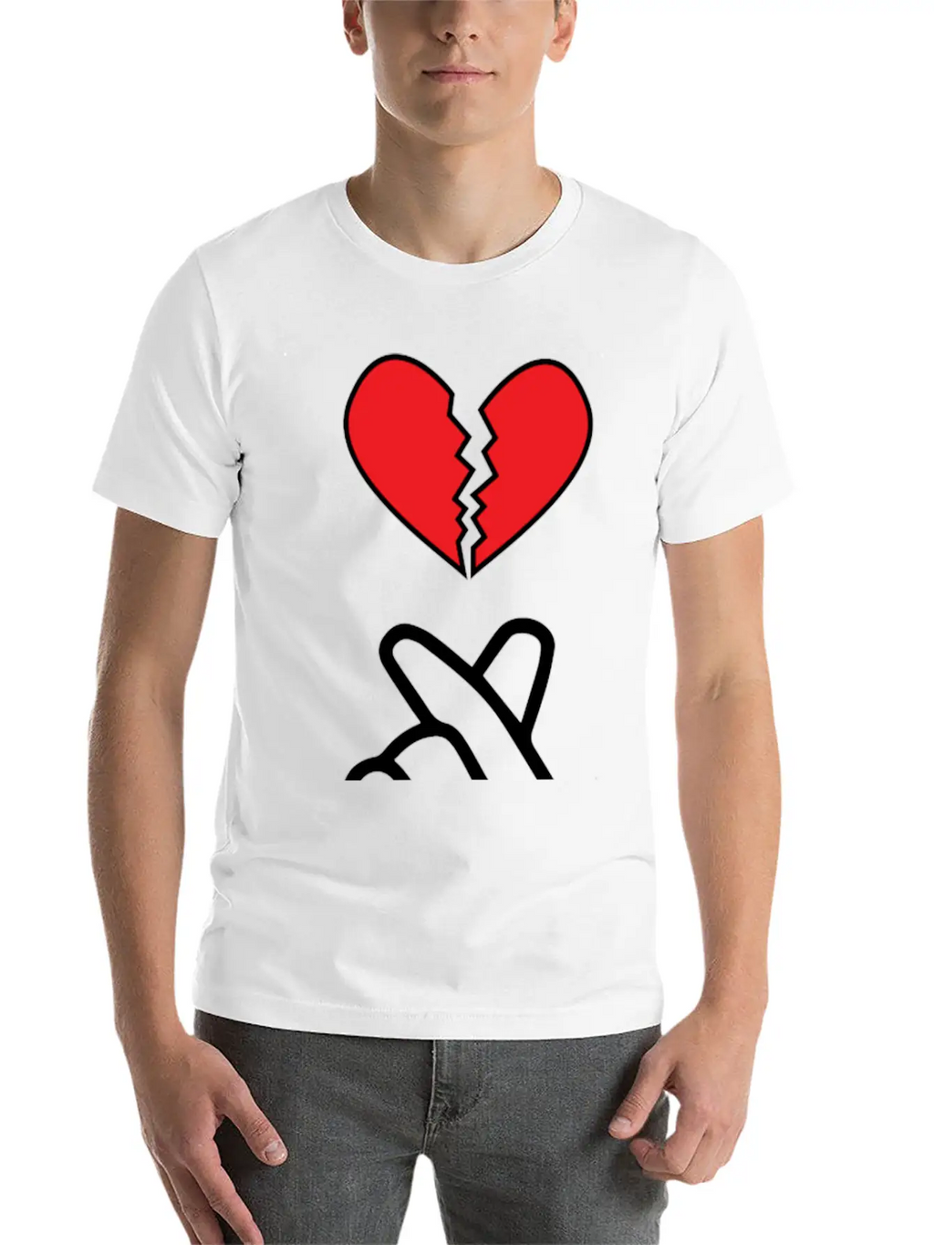 K Pop Finger Broken Love Breathable Soft Cotton T-Shirt – Timeless Casual Look