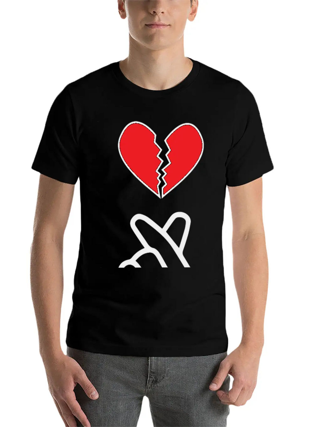 K Pop Finger Broken Love Breathable Soft Cotton T-Shirt – Timeless Casual Look
