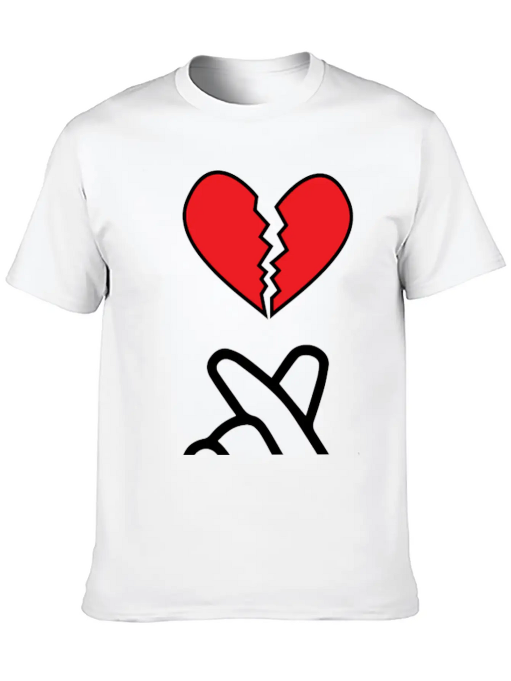 K Pop Finger Broken Love Breathable Soft Cotton T-Shirt – Timeless Casual Look