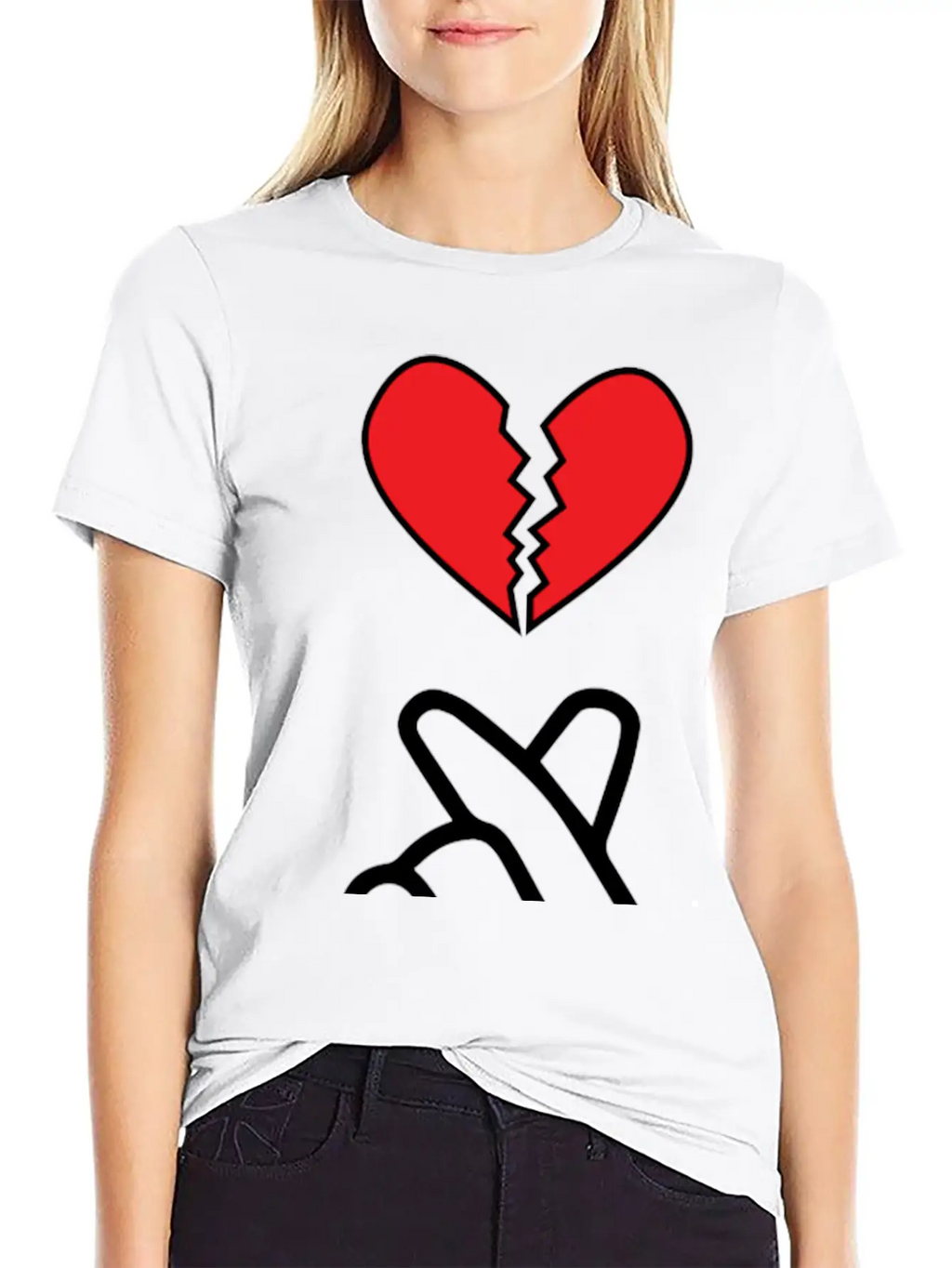 K Pop Finger Broken Love Breathable Soft Cotton T-Shirt – Timeless Casual Look