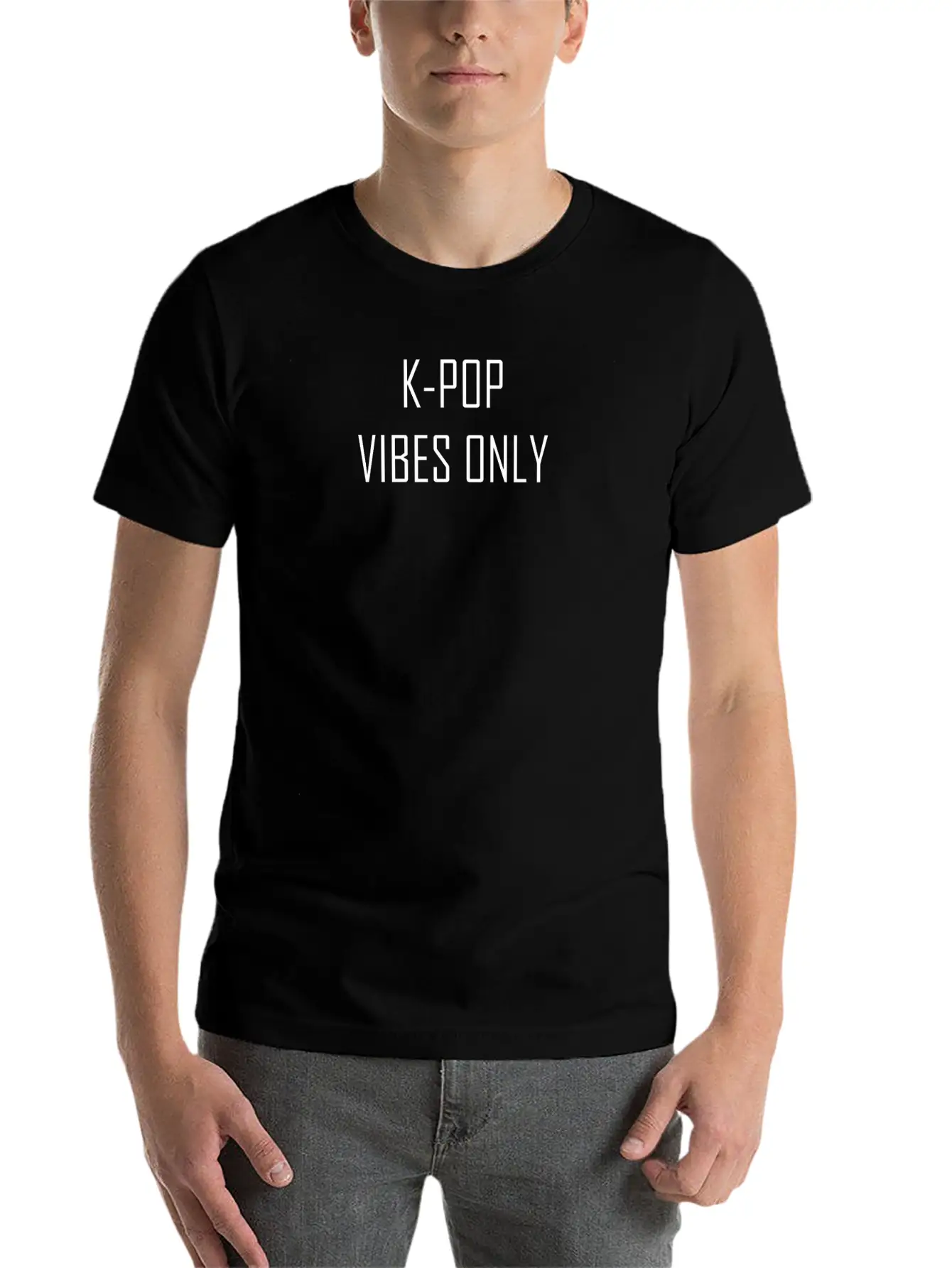 K POP VIBES ONLY Basic Graphic T-Shirt – Daily Comfort In Soft Cotton