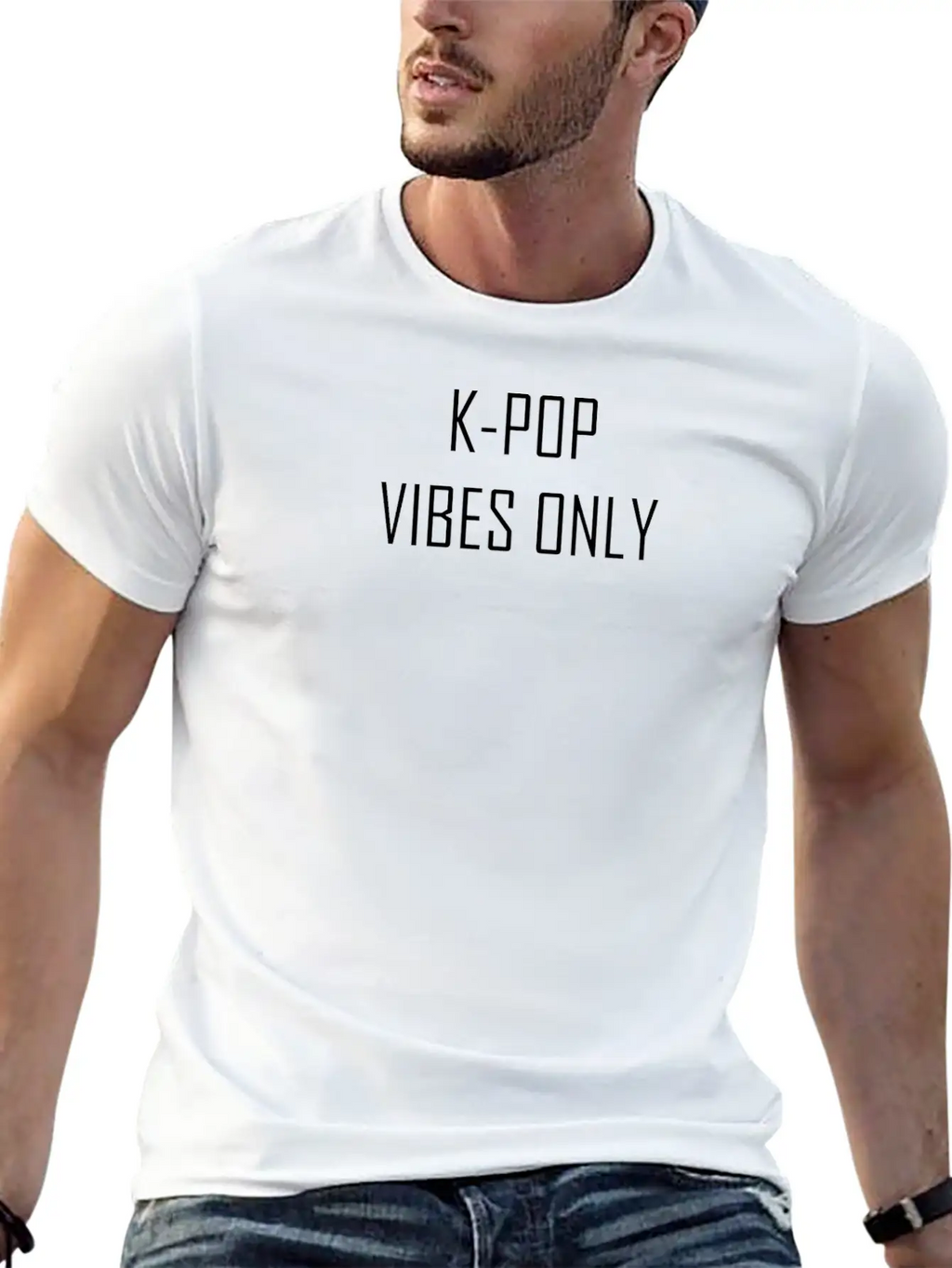 K POP VIBES ONLY Basic Graphic T-Shirt – Daily Comfort In Soft Cotton