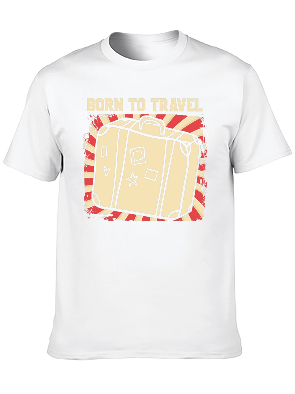 Born to Travel Graphic T-Shirt - Suitcase Design