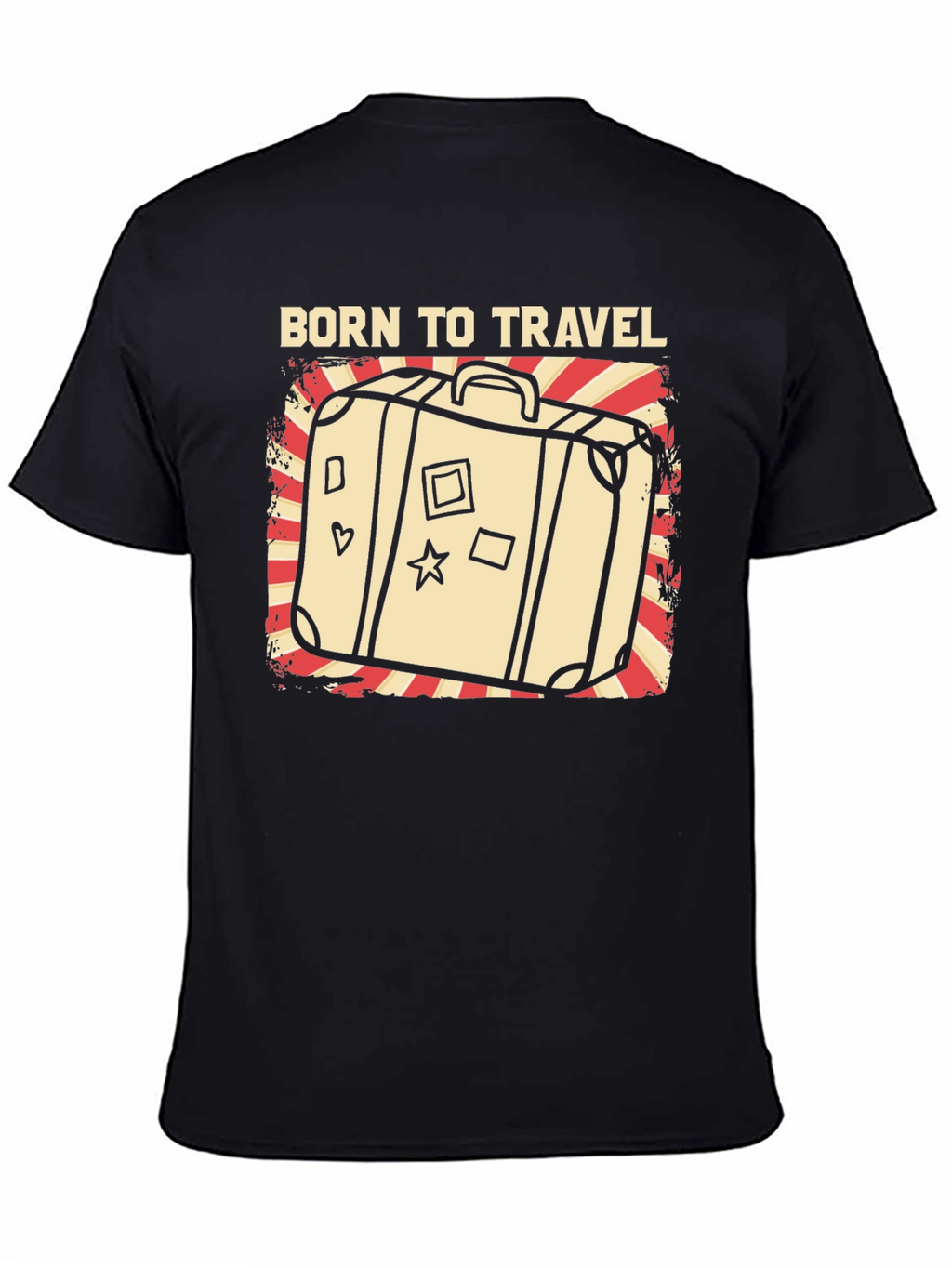 Born to Travel Graphic T-Shirt - Suitcase Design