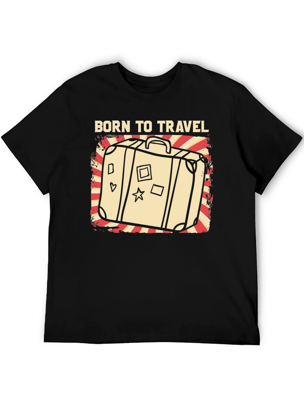 Born to Travel Graphic T-Shirt - Suitcase Design