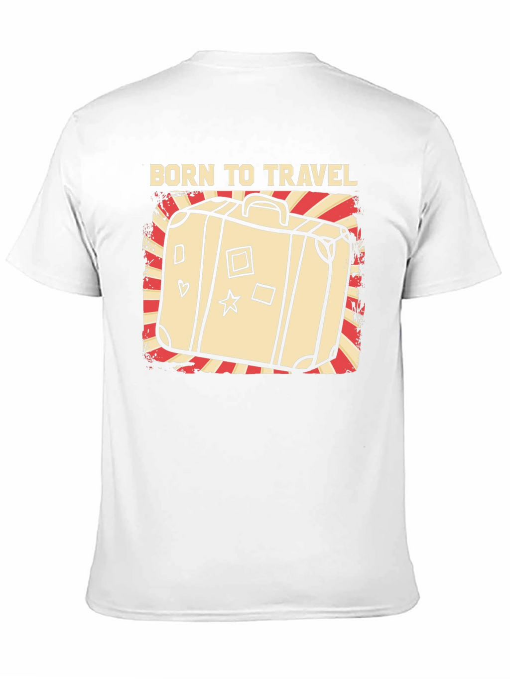Born to Travel Graphic T-Shirt - Suitcase Design