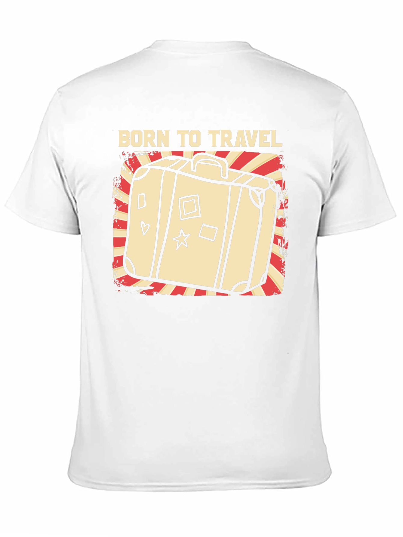 Born to Travel Graphic T-Shirt - Suitcase Design