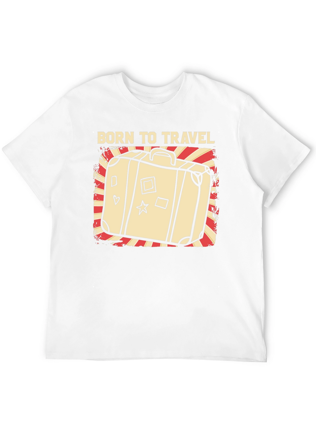 Born to Travel Graphic T-Shirt - Suitcase Design