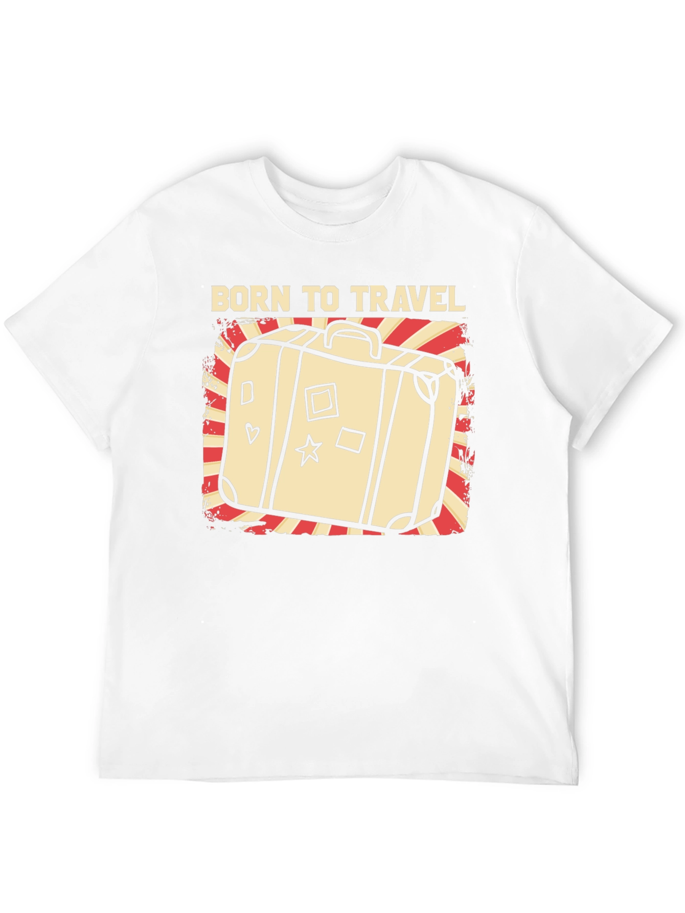 Born to Travel Graphic T-Shirt - Suitcase Design