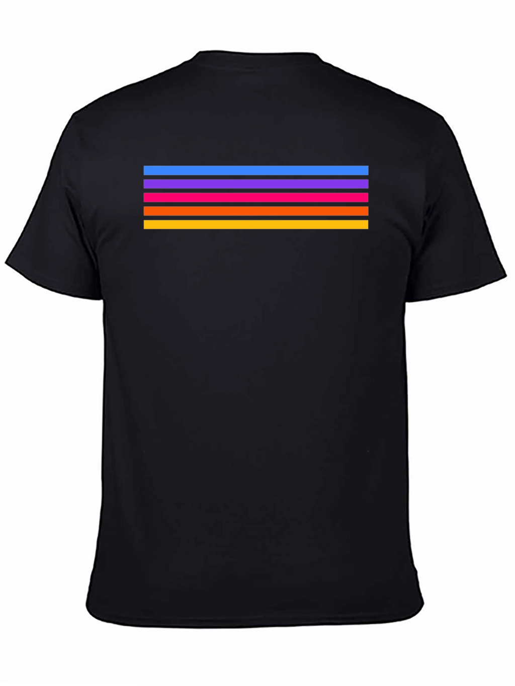 Retro Stripe Tee - Stylish Black T-Shirt