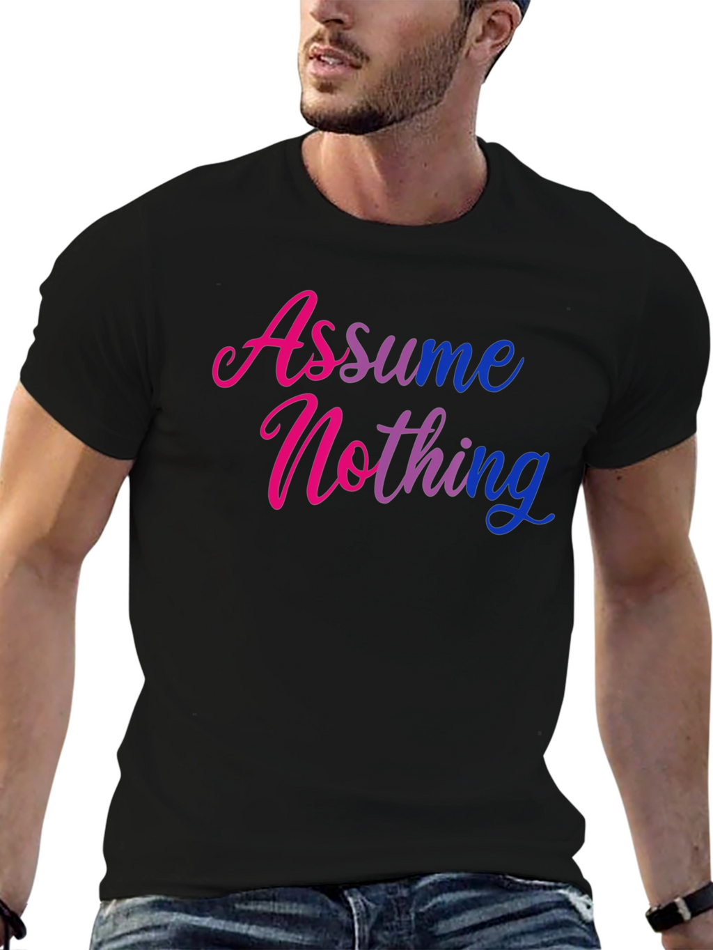 Assume Nothing Graphic Tee - Black