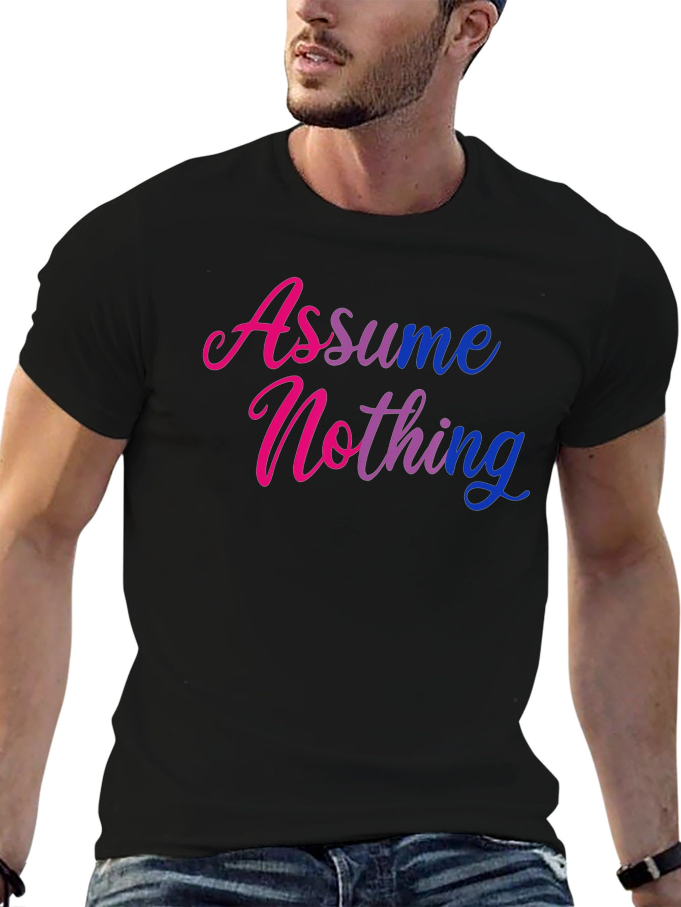 Assume Nothing Graphic Tee - Black