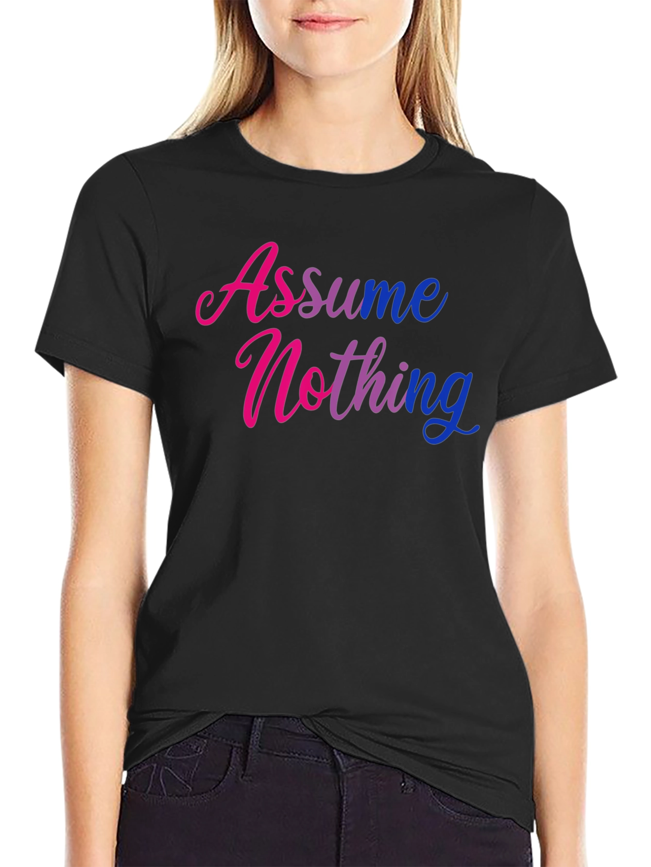 Assume Nothing Graphic Tee - Black