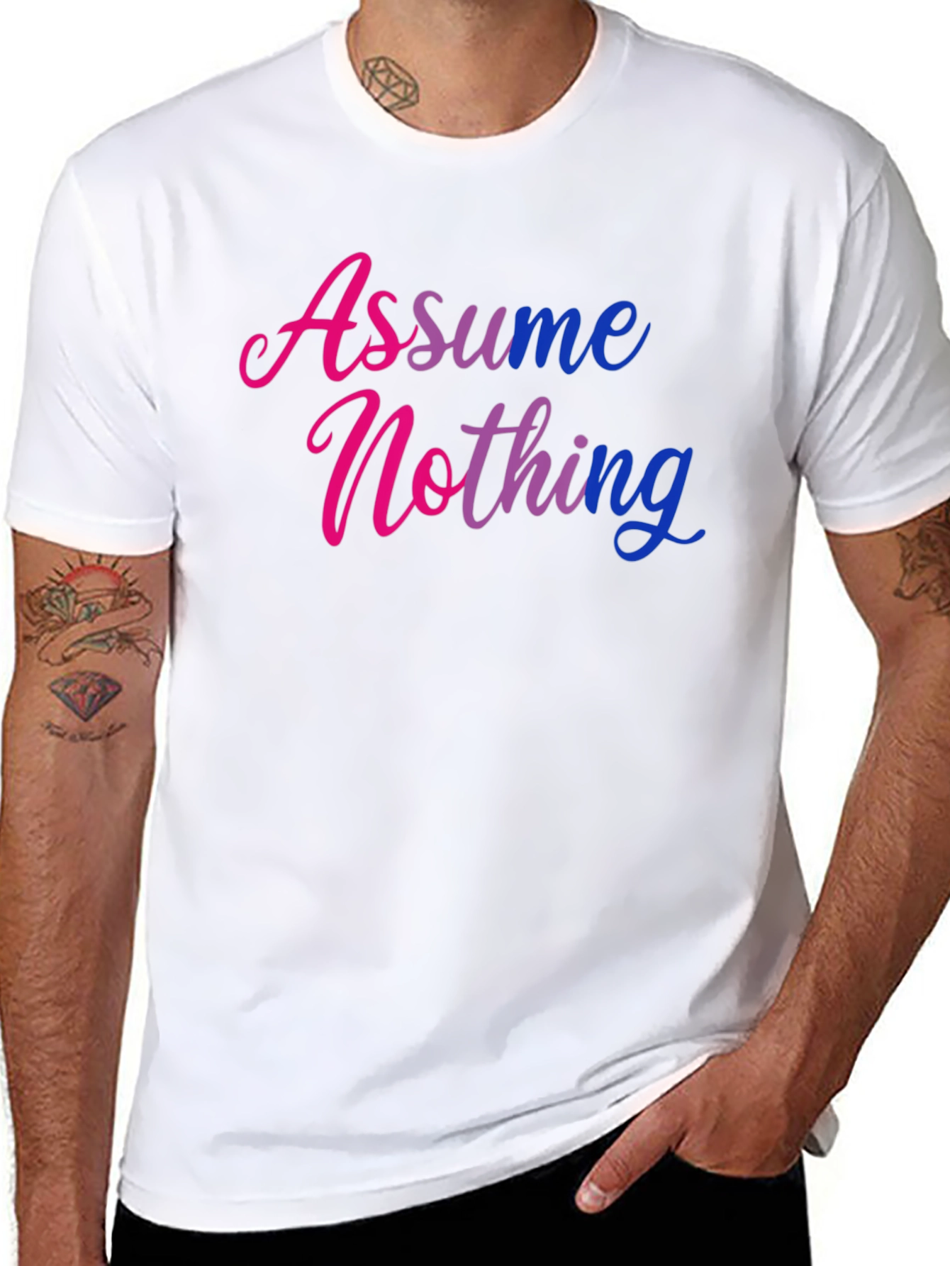 Assume Nothing Graphic Tee - Black