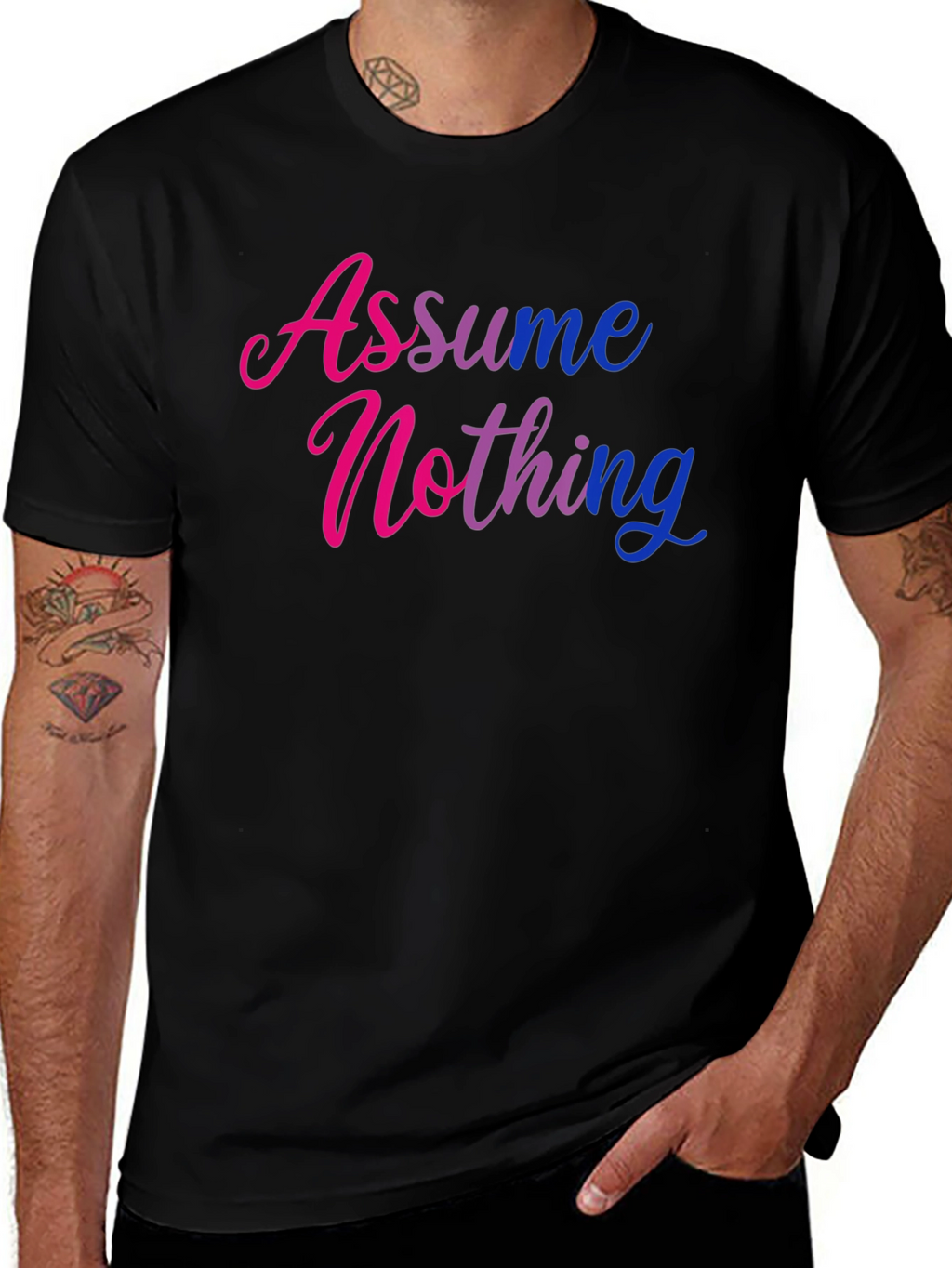 Assume Nothing Graphic Tee - Black