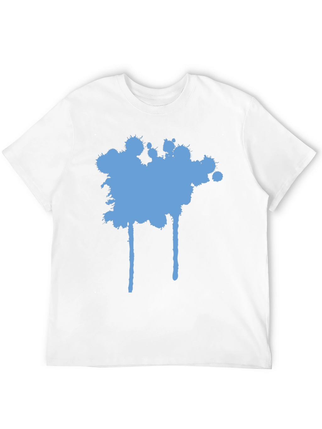 Blue Splatter Graphic Black T-Shirt