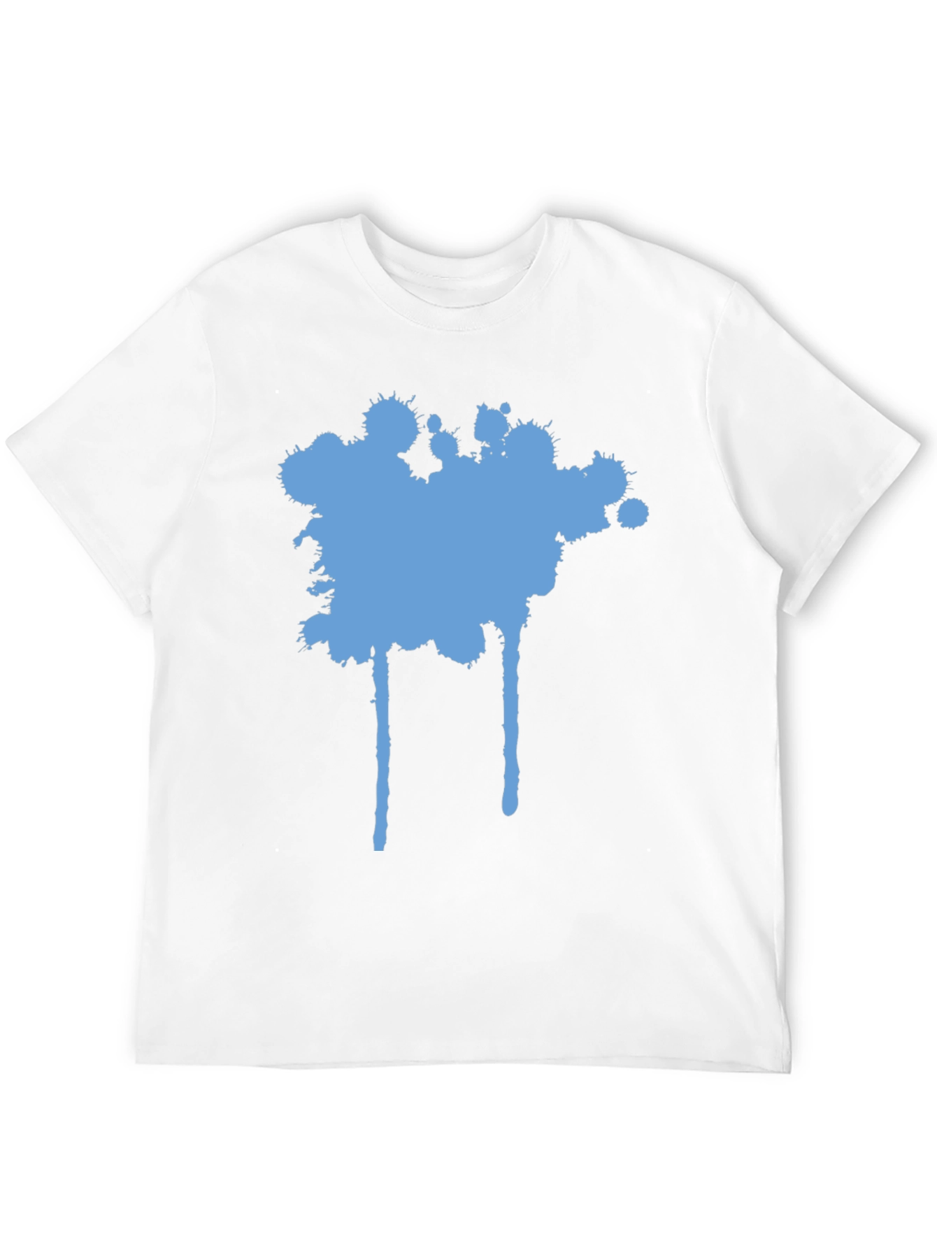 Blue Splatter Graphic Black T-Shirt