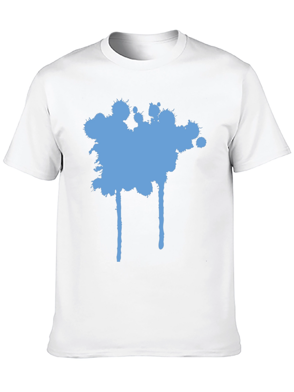 Blue Splatter Graphic Black T-Shirt
