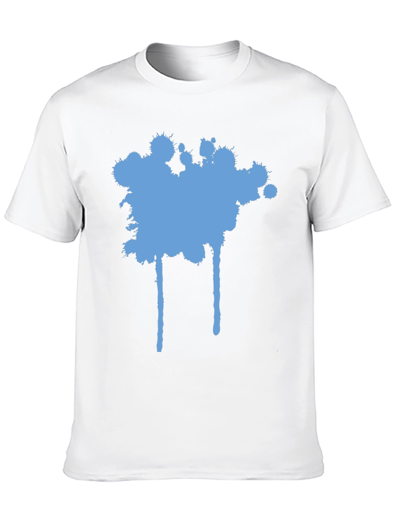 Blue Splatter Graphic Black T-Shirt