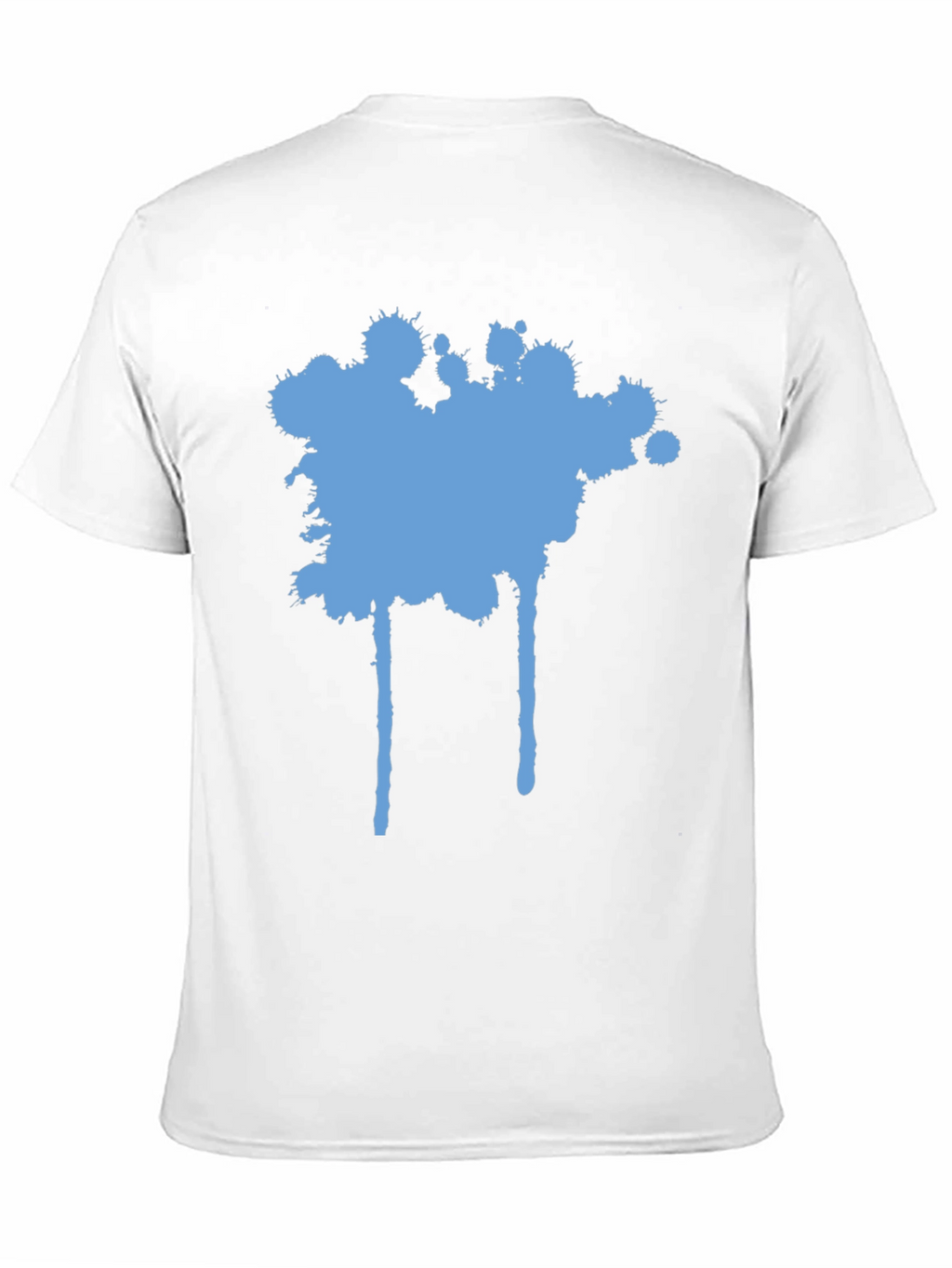 Blue Splatter Graphic Black T-Shirt