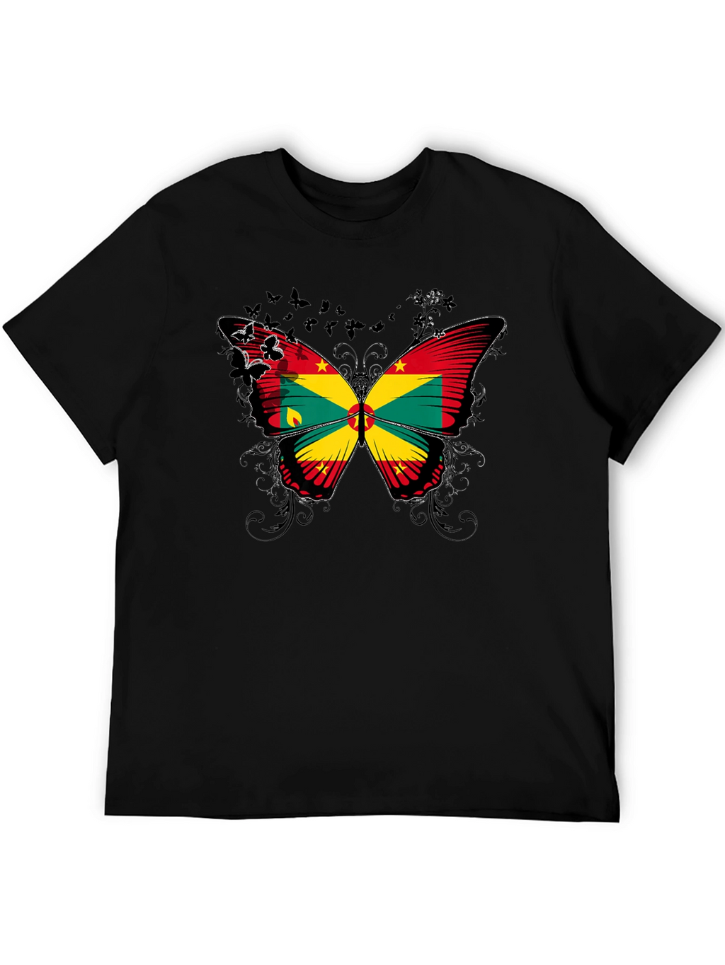 Grenada Flag Butterfly Graphic T-Shirt