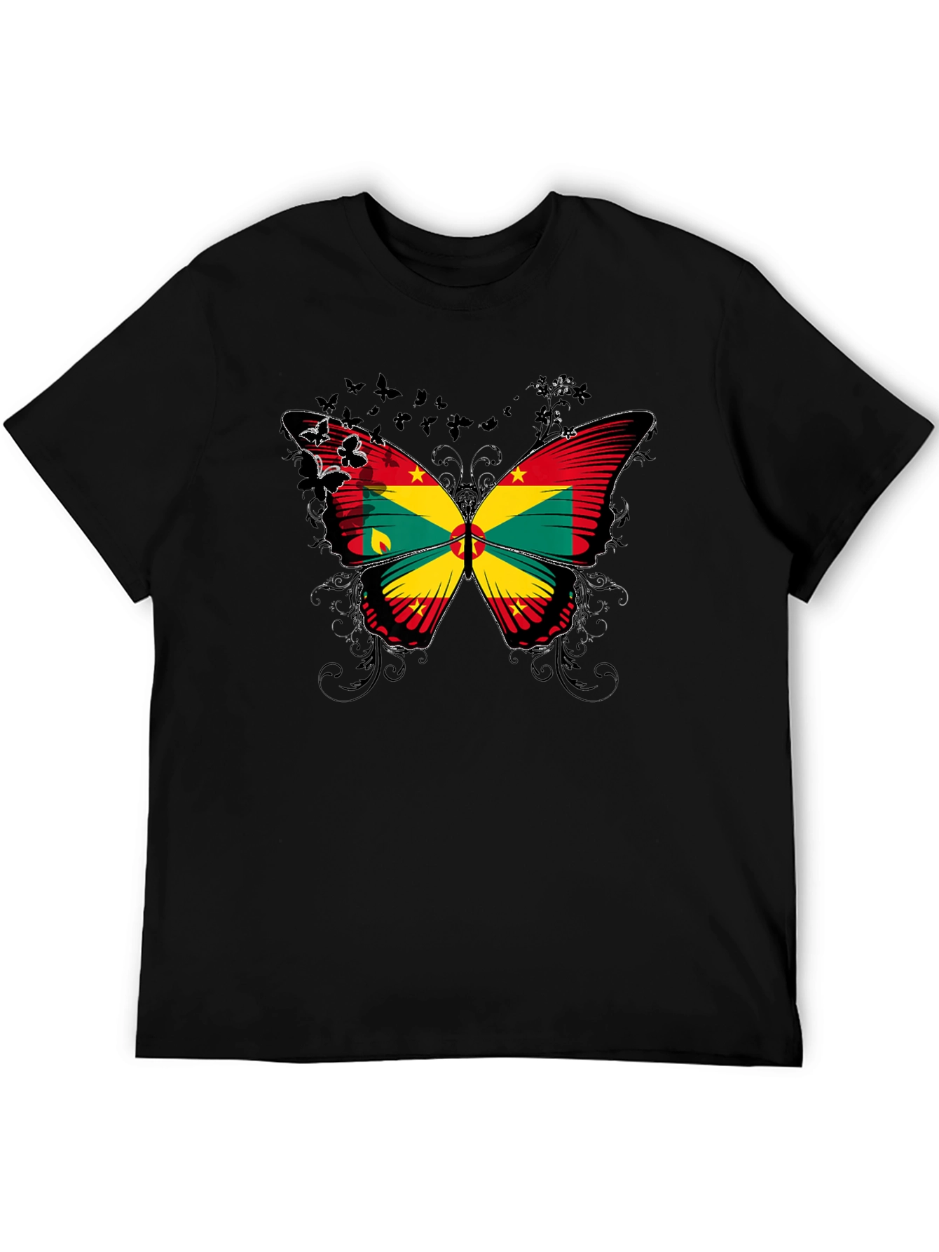 Grenada Flag Butterfly Graphic T-Shirt