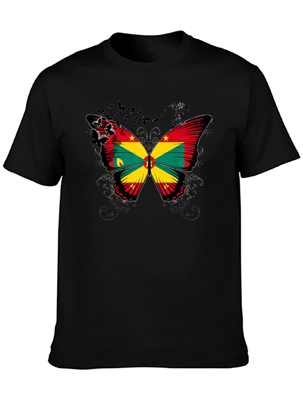 Grenada Flag Butterfly Graphic T-Shirt