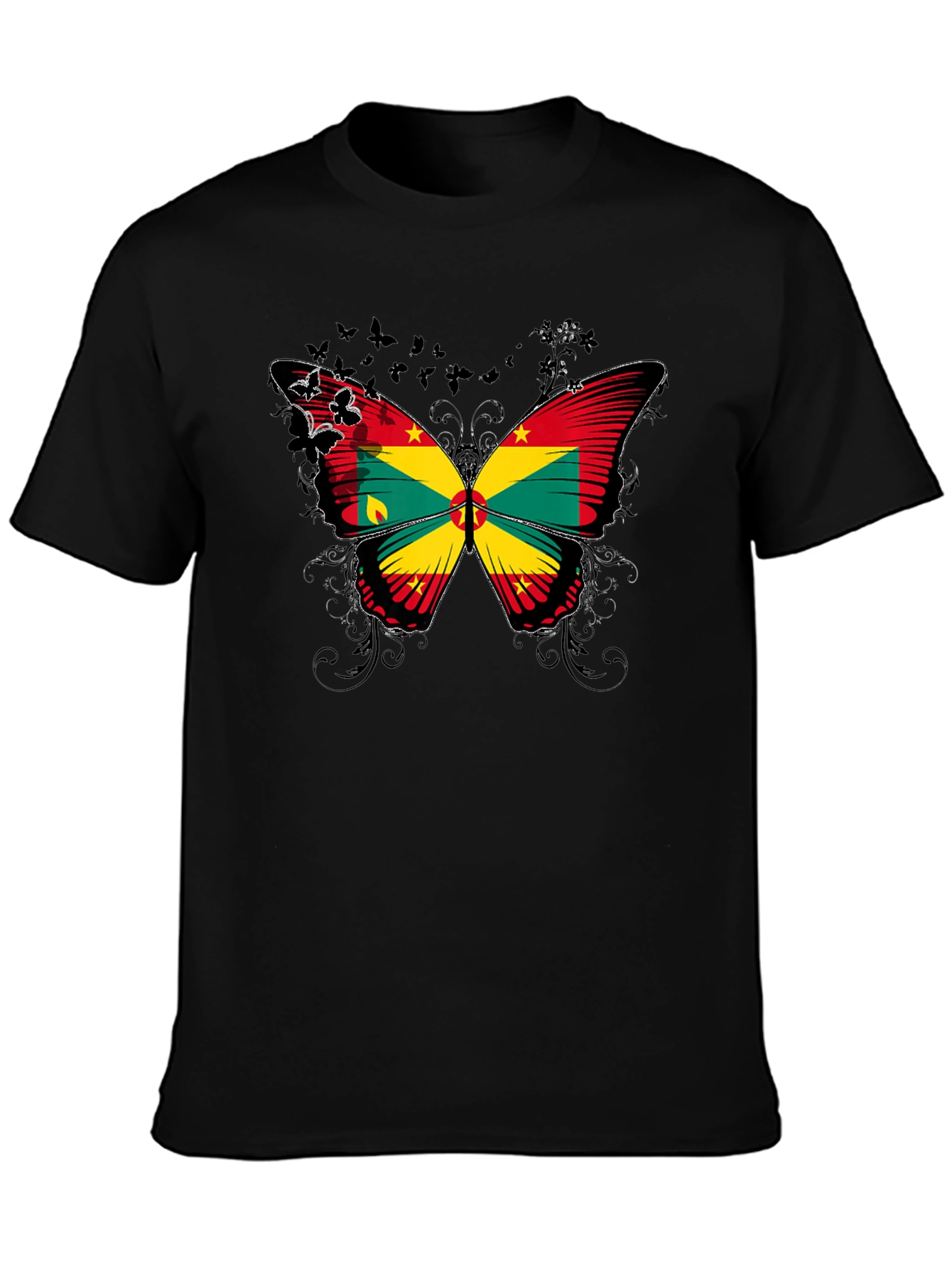 Grenada Flag Butterfly Graphic T-Shirt