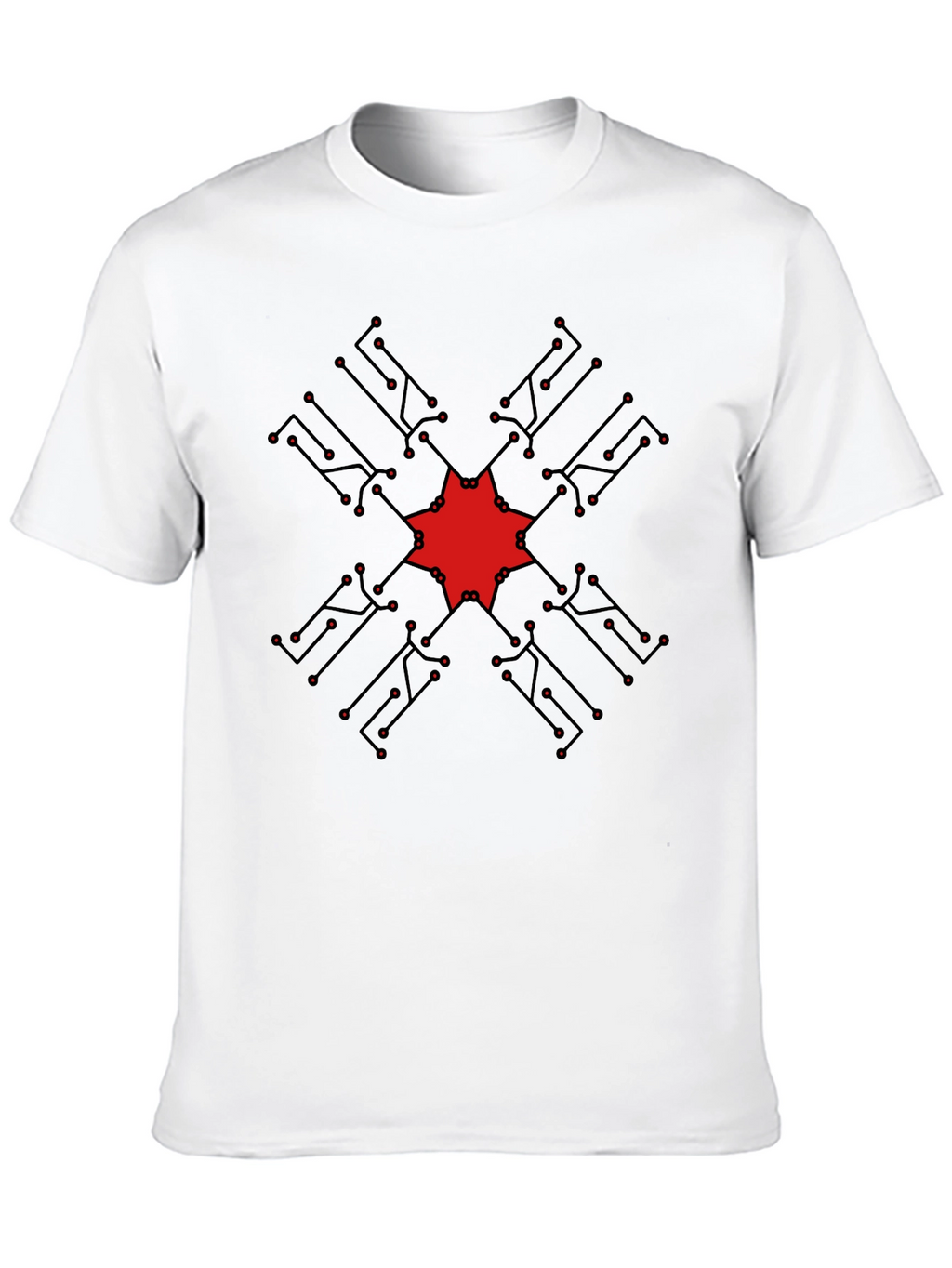 Geometric Circuit Design T-Shirt