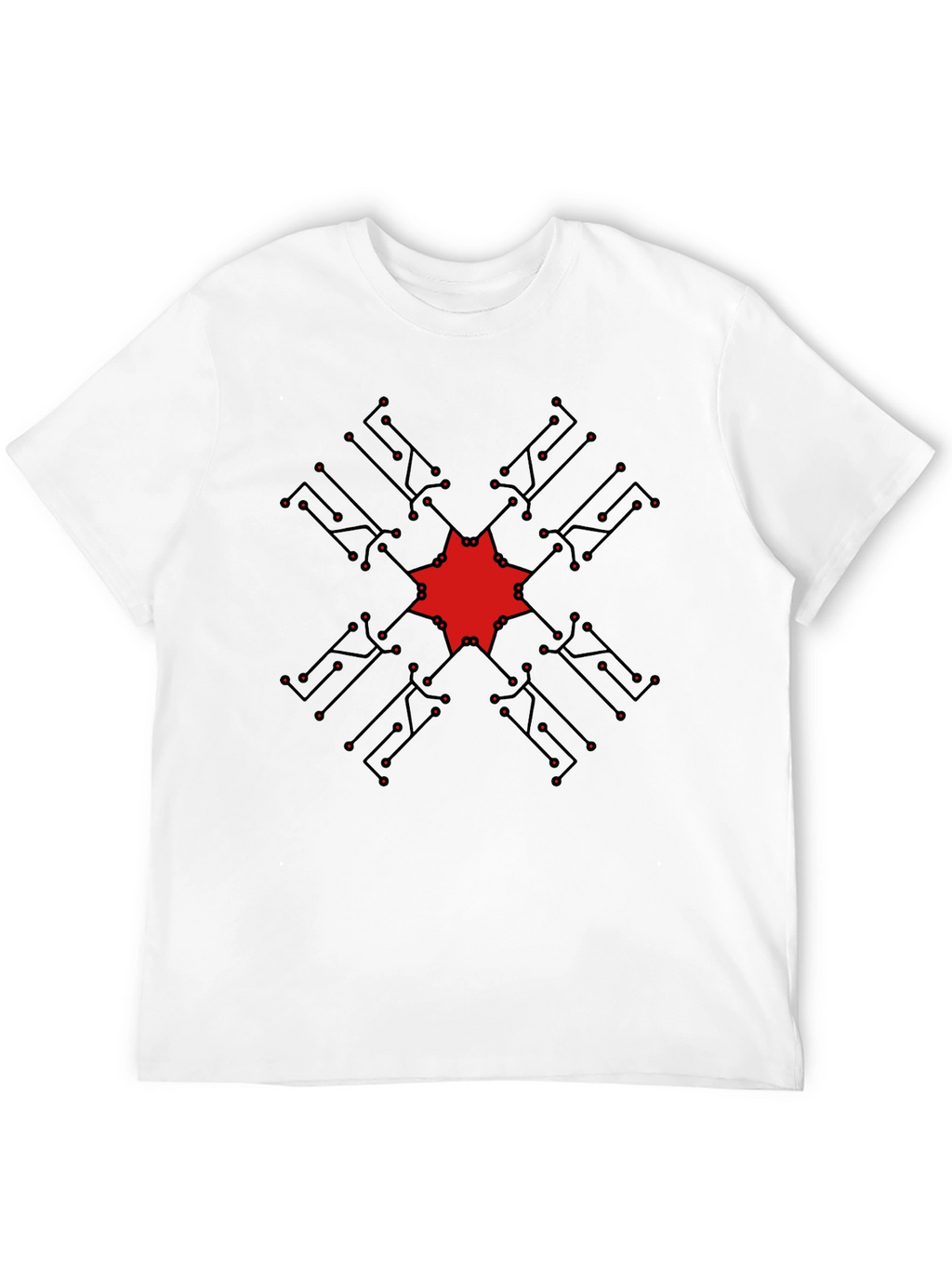 Geometric Circuit Design T-Shirt