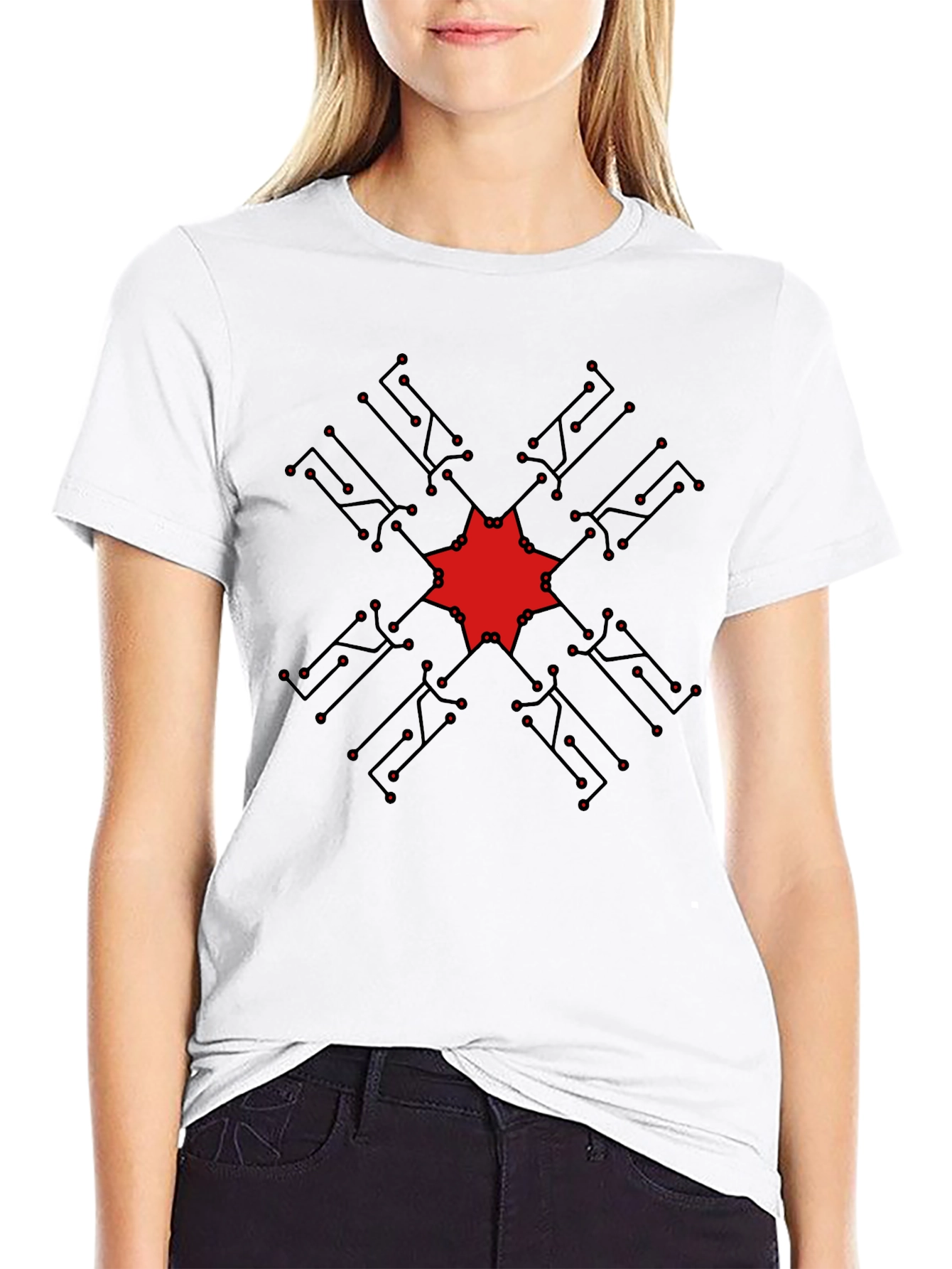 Geometric Circuit Design T-Shirt