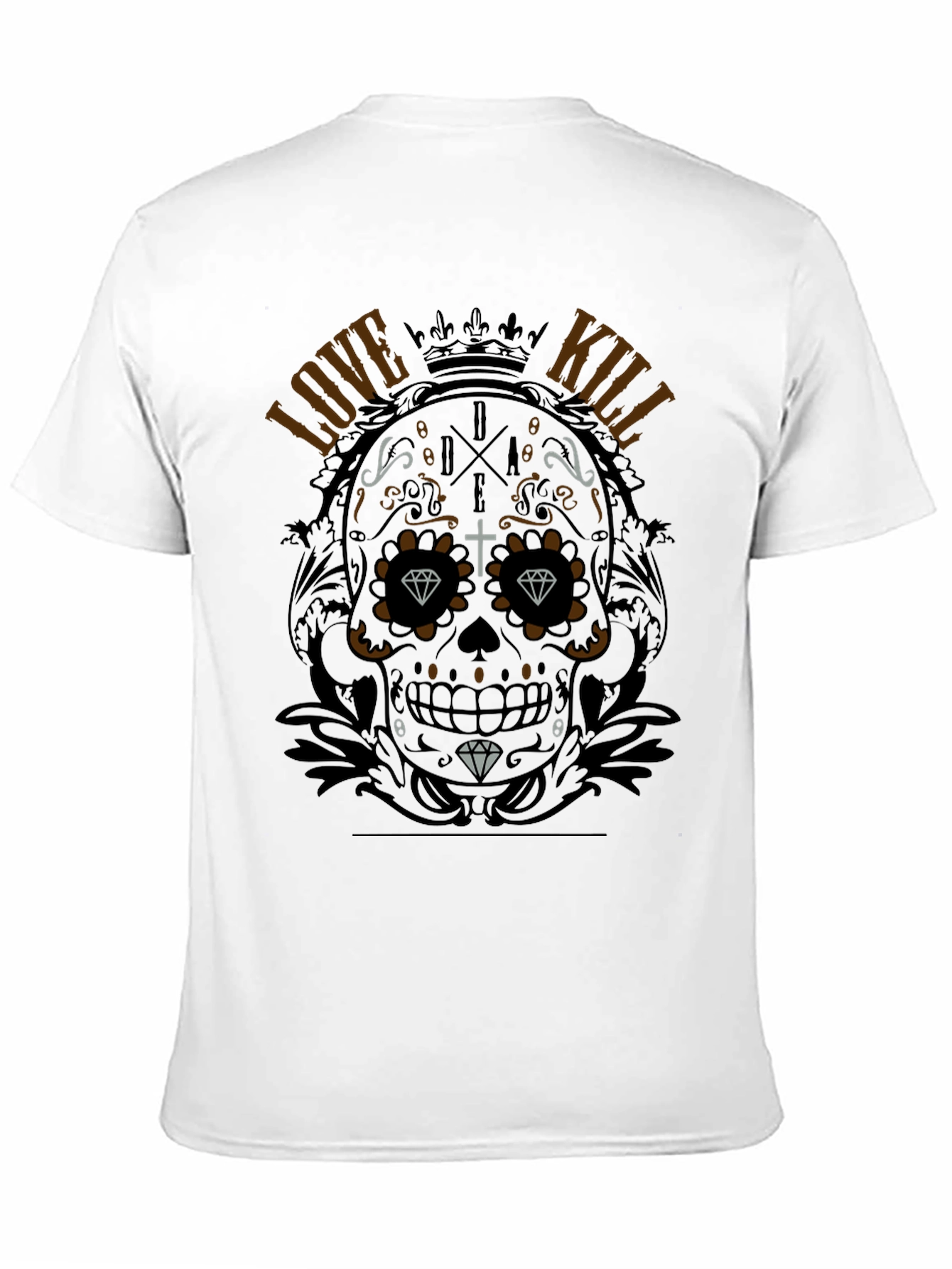 Sugar Skull Love Kill Graphic Black T-Shirt