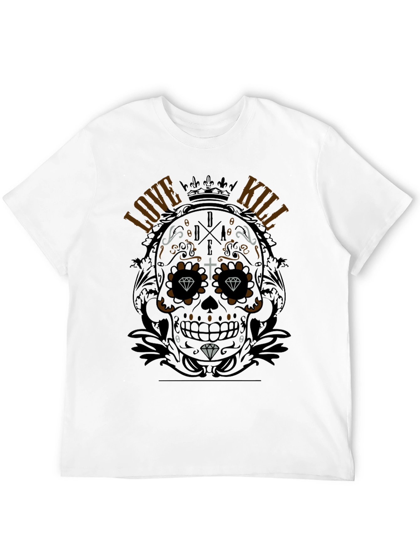 Sugar Skull Love Kill Graphic Black T-Shirt