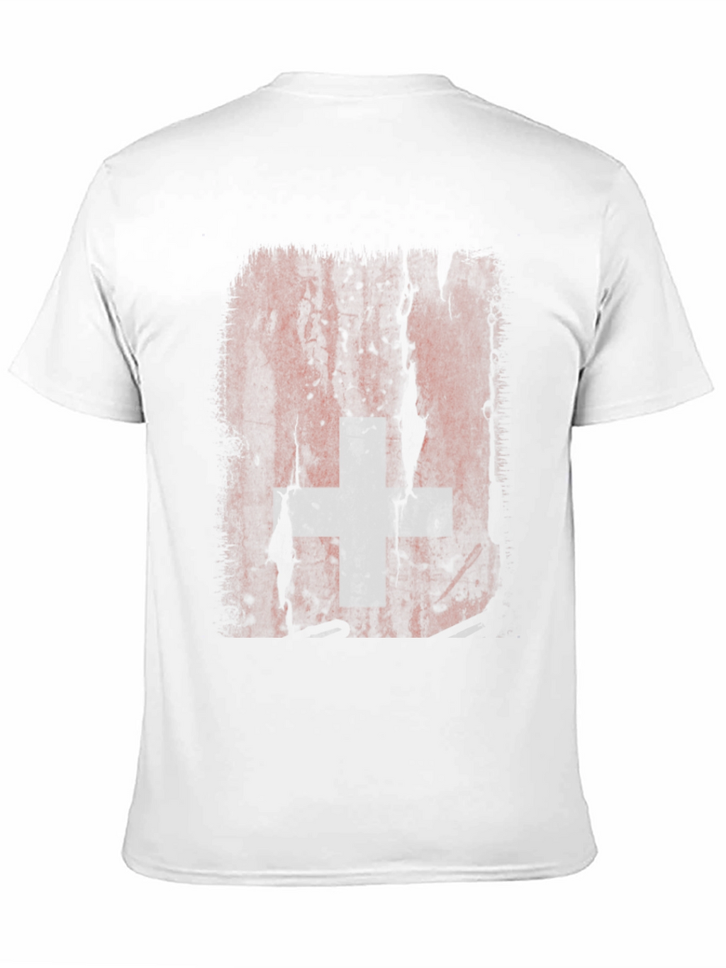 Distressed Swiss Flag Graphic Tee - Black