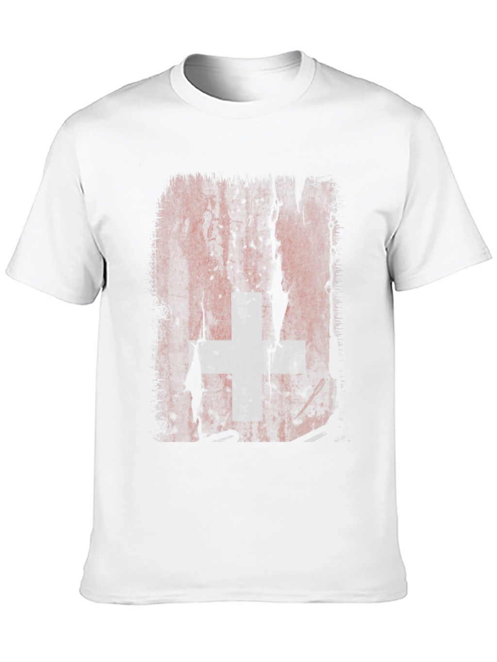 Distressed Swiss Flag Graphic Tee - Black
